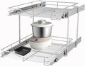 DINDON 2 Tier Pull Out Cabinet Organizer Heavy-Duty Metal Sliding Drawer Shelf by DINDON