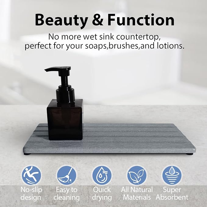 Diatomite Soap Dish, Water Absorbing Stone Tray, Kitchen Sink Organizer - Image 6