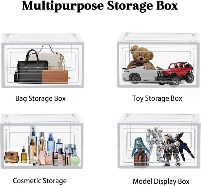 9 Pack Thicken Shoe Organizer Stackable Upgraded Sturdy Transparent Shoe - Image 3