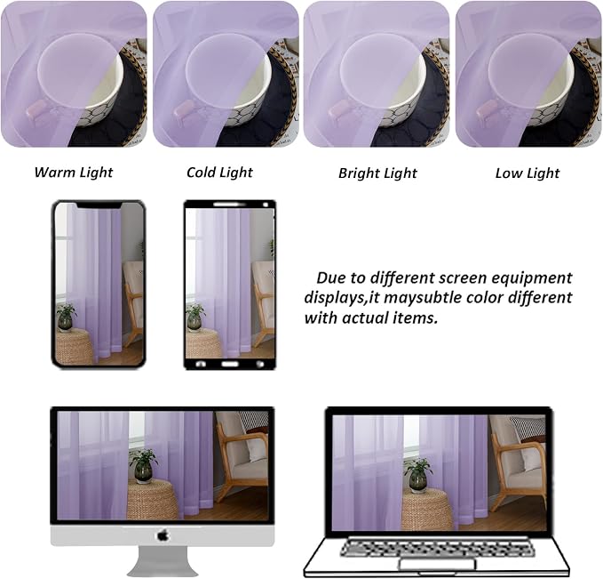 Chyhomenyc Sheer Lilac Valances - Image 4