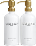 Luxury Glass Soap and Lotion Dispenser Set by Brighter Barns by BrighterBarns