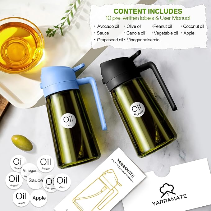 YARRAMATE 16oz/470ml Dark Green Oil Sprayer - Image 4