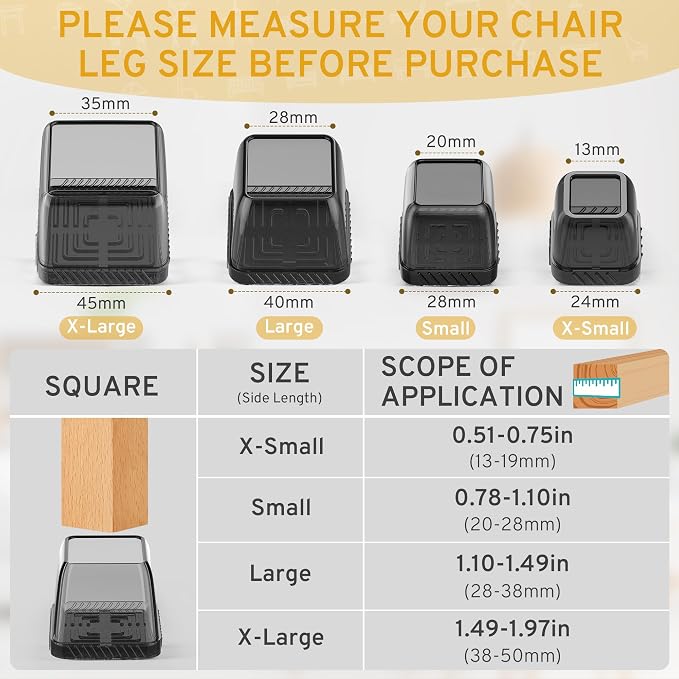 24PCS Extra Small Chair Leg Floor Protectors, Furniture Sliders, Chair Leg - Image 3