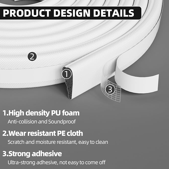 3Pcs×196" Wedge Weather Stripping Door Seal Strip - Image 3