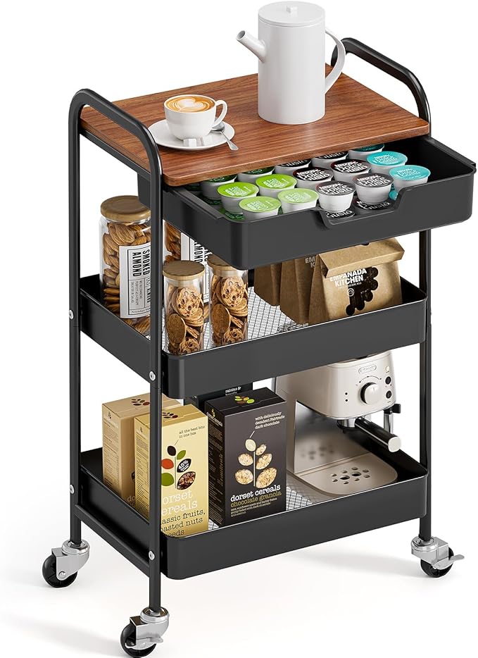 TOOLF 3-Tier Utility Rolling Cart by TOOLF