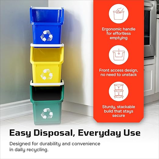 6 Gallon Stackable Recycling Bins - Image 5