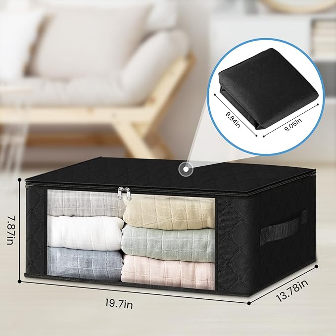 HomeHacks Storage 3-Pack Clothes Organizer Storage Bags Foldable Storage Box - Image 2