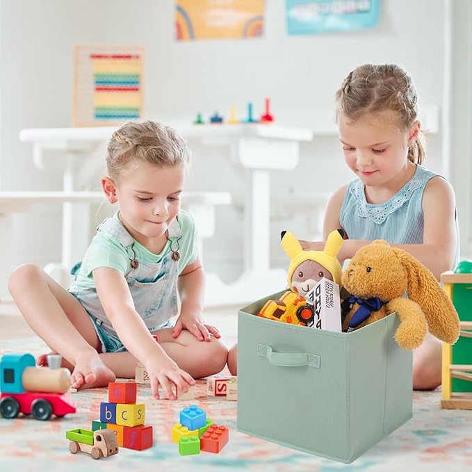 Stero 13x13x13 Inch Fabric Storage Bins 6 Pack Fun Colored Durable Storage Cubes - Image 3