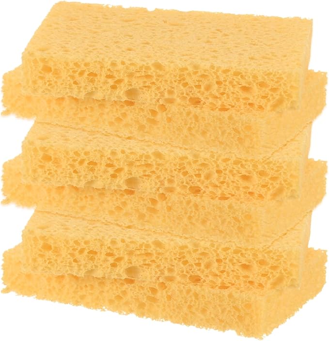 6-Pack Kitchen Sponges, Condense Eco Cellulose Non-Scratch Scrub Heavy Sponge by MMETERXITY