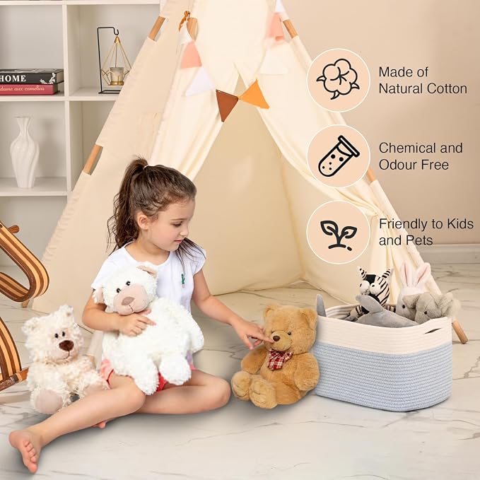 Woven Cotton Rope Storage Basket - Image 6