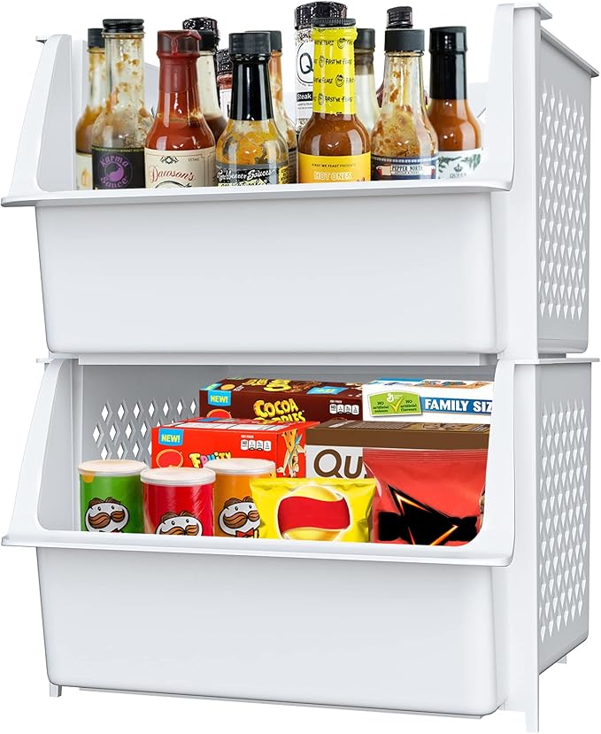 TidyFriend Plastic Stackable Storage Bins by Skywin