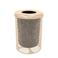 COATEDOUTDOORFURNITURE RFT-TAN Heavy Duty 32 Gallon Round Trash Receptacle by CoatedOutdoorFurniture