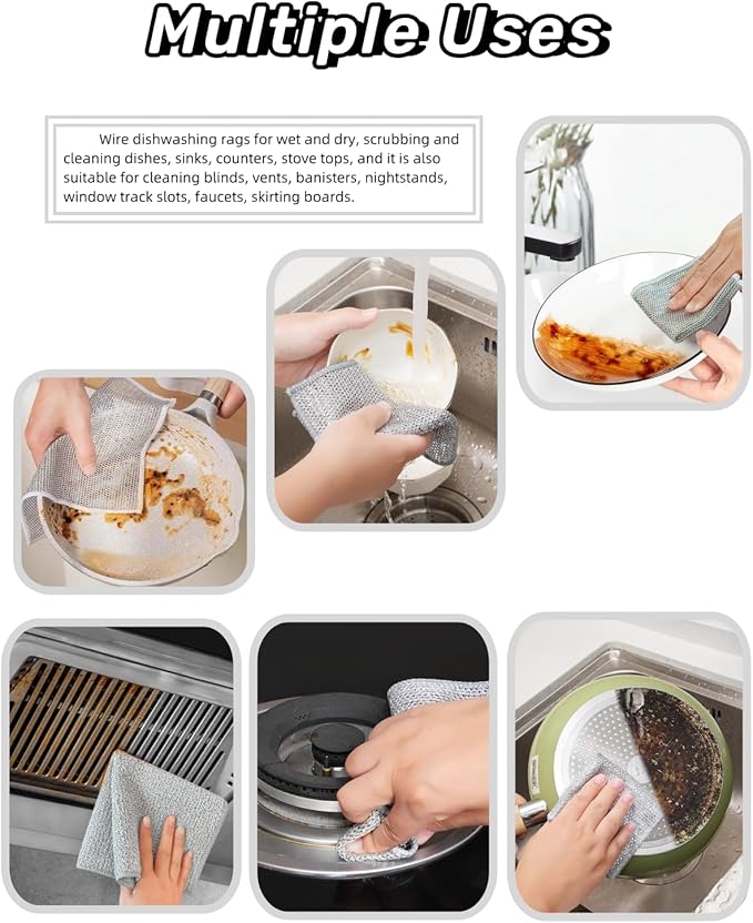 Stainless Steel Scrubber and Cleaning Rags - Image 5