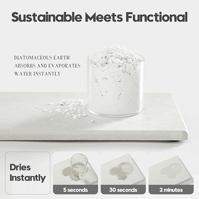 2PCS 10"x 5" Large Bathroom Sink Vanity Trays, Water Absorbing Diatomite Stone - Image 5