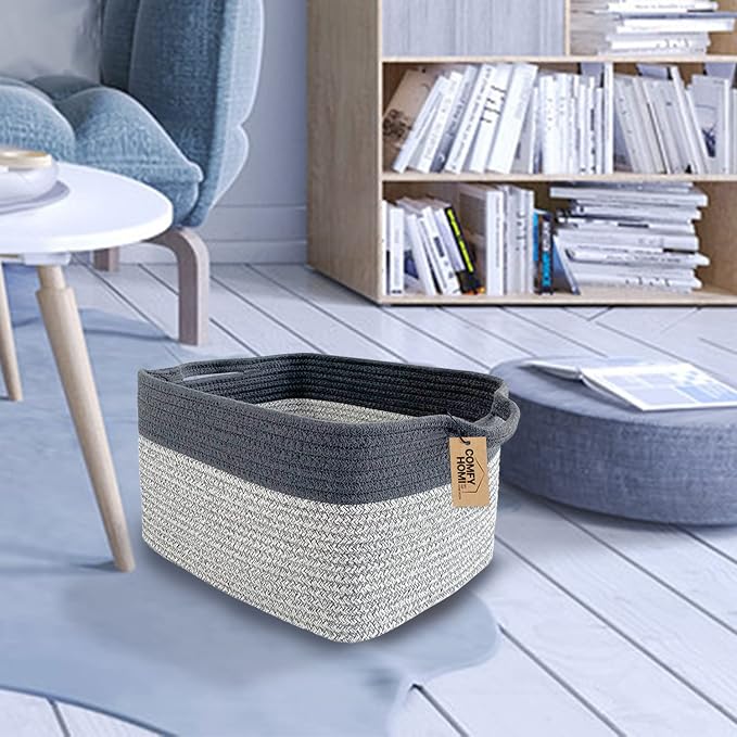 COMFY-HOMI 3Pack Cotton Rope Square Basket - Image 4
