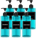 Tanlade 6 Pieces Shampoo and Conditioner Dispenser Bottles 16oz Modern Shower by Tanlade