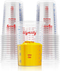 25 PACK Plastic Measuring Cups, 32 oz Disposable Mixing Cups, Measurement by Lilymicky