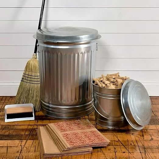 31 Gallon Metal Trash Can with Lid, Durable Silver Garbage Can-Easy to Clean - Image 7