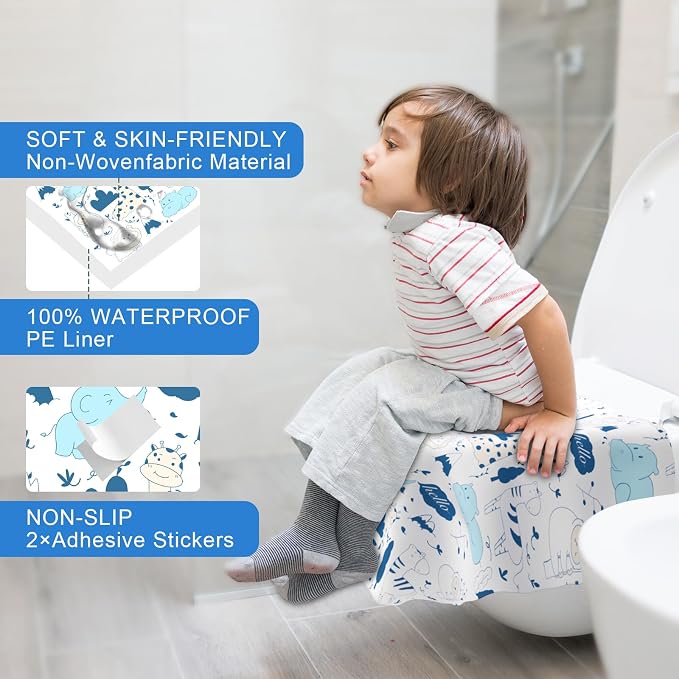 50 PCS Disposable Toilet Seat Covers, Extra Large Portable Potty Seat Covers - Image 2