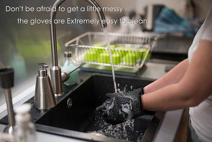 KITCHEN PERFECTION XL Silicone Smoker Oven Gloves -Extreme Heat Resistant BBQ - Image 5