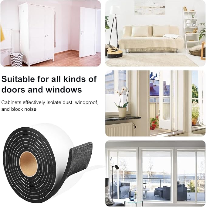 2 Rolls Seal Foam Tape, Single Sided Weather Strip, Total 13 Feet Long… - Image 5