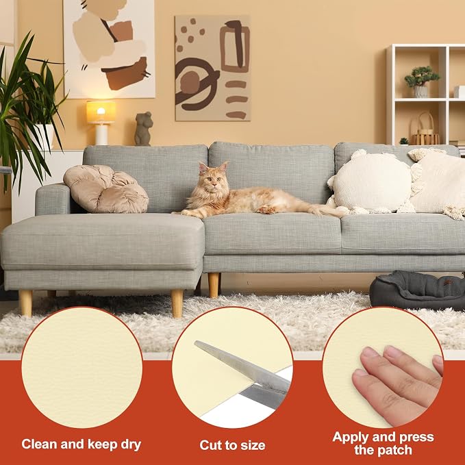 PATIKIL Leather Patches Tape for Furniture, 3.2 x 61 Inch Self Adhesive Vinyl - Image 3