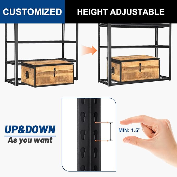 BILT HARD 46" W x 24" D x 72" H Heavy Duty Garage Shelving, 4-Tier Industrial - Image 6