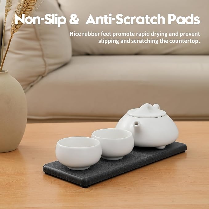 2PCS Bathroom Trays, Water Absorbing Diatomite Stone Quick Drying Mat - Image 4