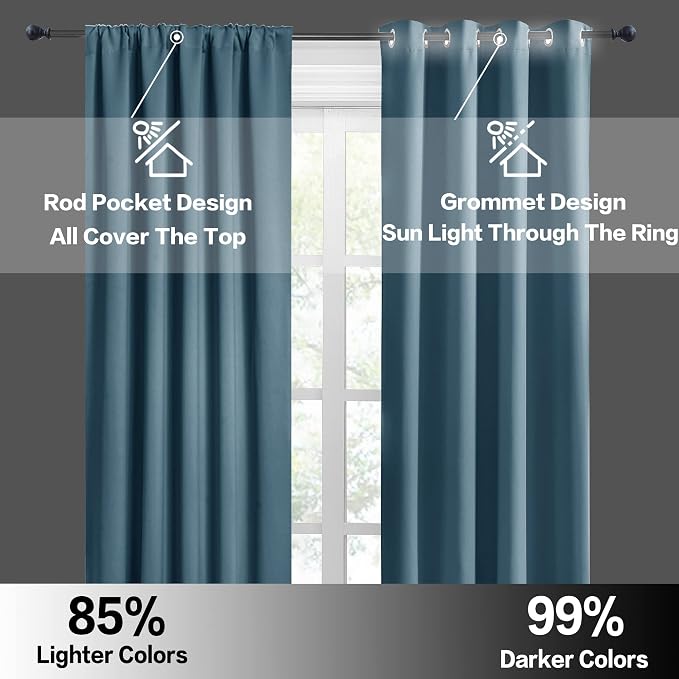 RYB HOME Bathroom Curtains for Small Window, Room Darkening Privacy Assured - Image 3