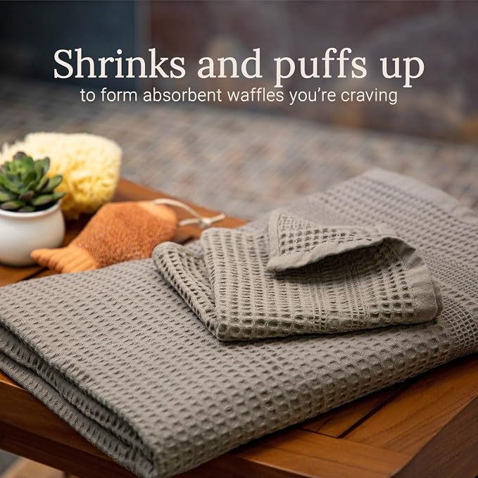GILDEN TREE Waffle Towels for Bathroom, 100% Cotton Quick Dry Towel, Waffle - Image 3