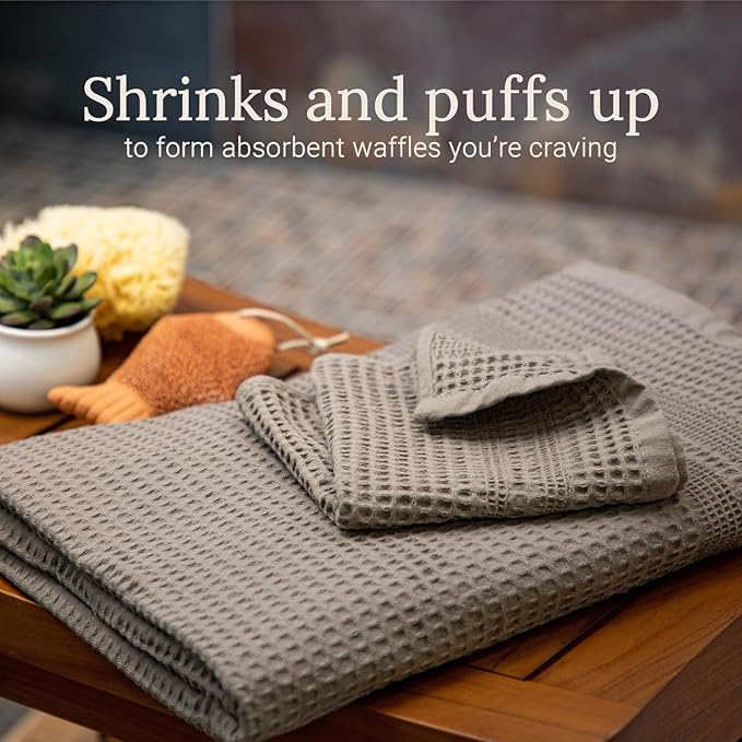 GILDEN TREE Waffle Bath Sheet Large Bath Towels Quick Dry Thin Body Towels - Image 3