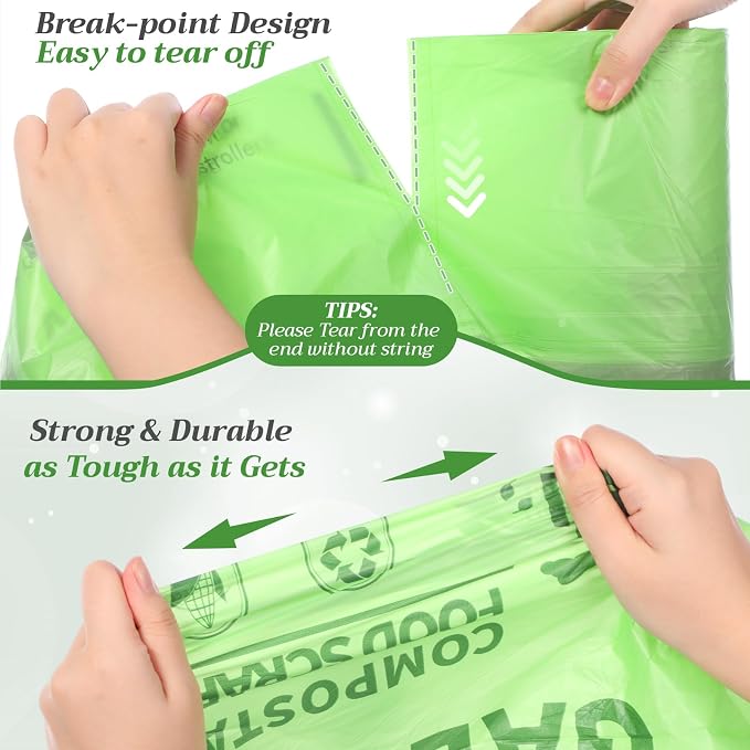 Amyhill 100 Count Compostable Kitchen Trash Bags 13 Gallon Compostable - Image 5