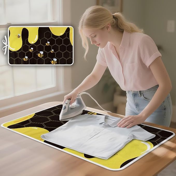 Cute Ironing Mat for Table top Washer, Countertop, Bee Portable Iron Pad - Image 3