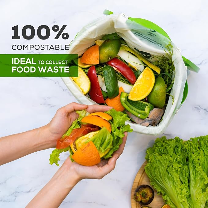 ANECO 100% Compostable Waste Bags 2.6 Gallon Extra Strong Kitchen Small Compost - Image 2