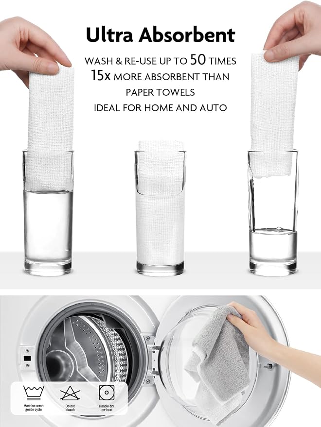 Fantasticlean Microfiber Cleaning Cloth Roll -90 Pack, Tear Away Microfiber - Image 6