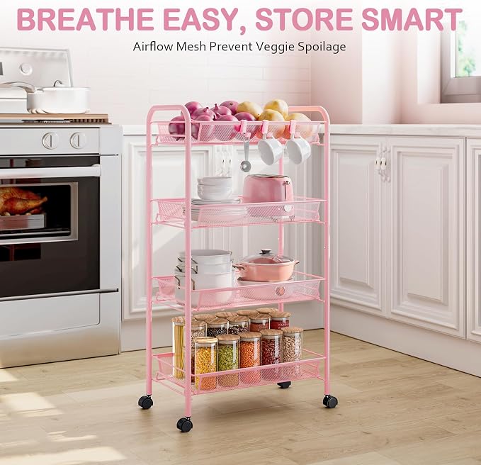 TOOLF 4 Tier Rolling Utility Cart - Image 5