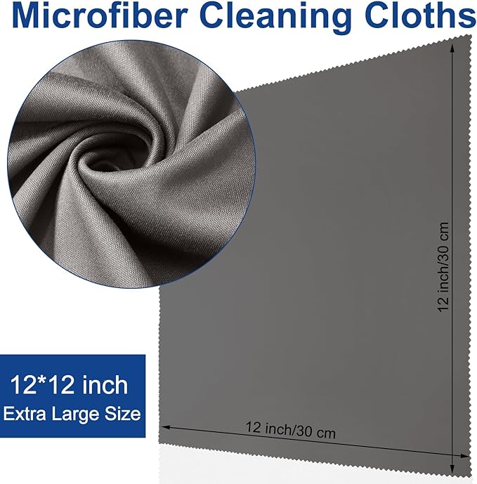 Frienda 12 Pack Large Microfiber Glass Cleaning Cloths 12 x 12 Inch Oversized - Image 2