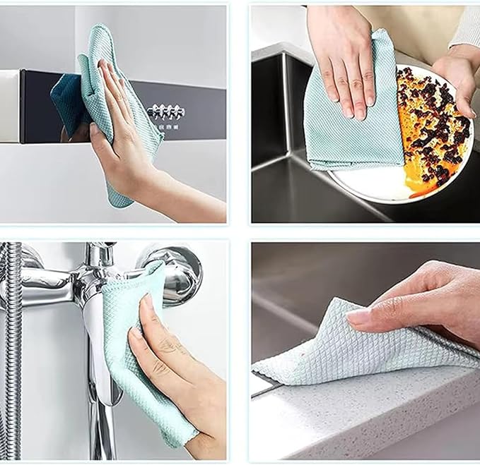 Microfiber Glass Cleaning Cloth, 10 Multi-Functional Reusable Lint Free Cloths - Image 7