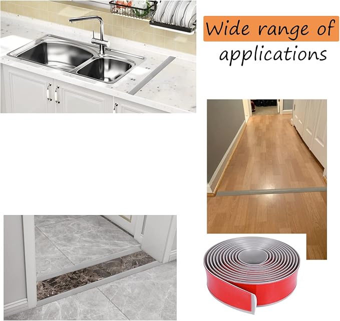 Floor/Door Flat Transition Strip & Self Adhesive Floor Vinyl Floor Edge Trim - Image 4