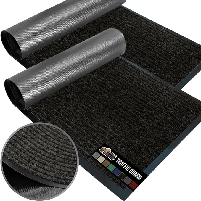 GORILLA GRIP Traffic Guard Door Mat, 2 Pack, Heavy Duty Waterproof Doormat by GorillaGrip