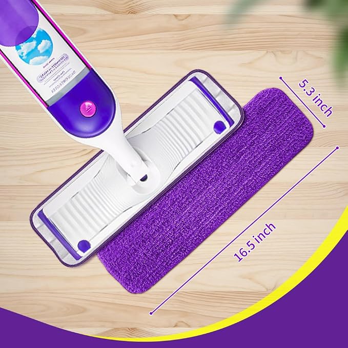 15 inch Mop Pads Refills, 6 Pack Microfiber Reusable Replacement Mop Pads Flat - Image 2
