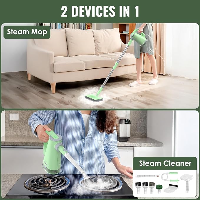 FEPPO Steam Mop with Detachable Handheld Steam Cleaner - Image 2