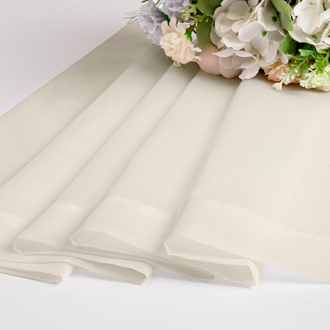 Chyhomenyc Cream Sheer Curtains 36 inch Length 2 Panels Set, Light Filtering - Image 8