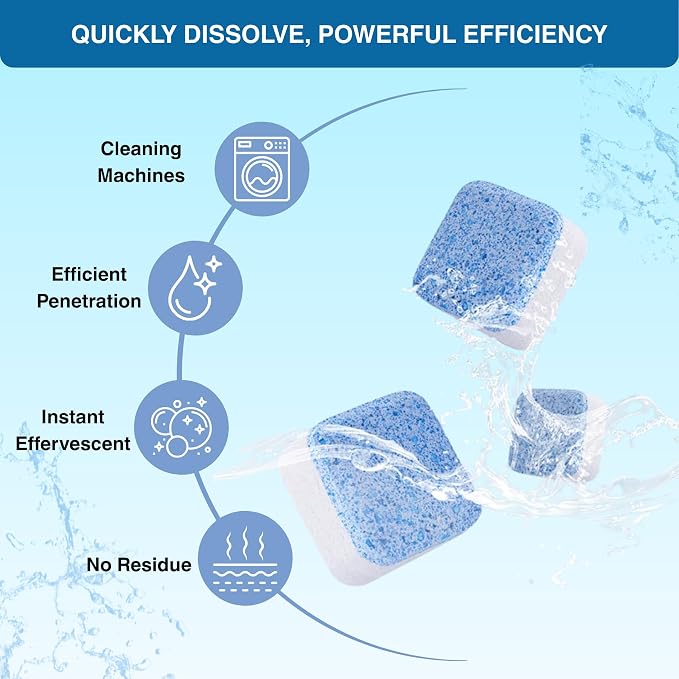 Washing Machine Cleaner Tablets, Septic Safe Descaler - Image 4