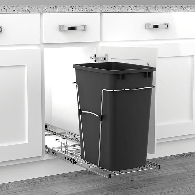 Rev-A-Shelf RV-12KD-18C S 35-Quart Chrome Wire Bottom Mount Pullout Kitchen - Image 8