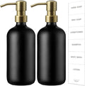 GMISUN Gold Soap Dispenser, 2 Pack Matte Black Glass Bathroom Hand Soap by GMISUN