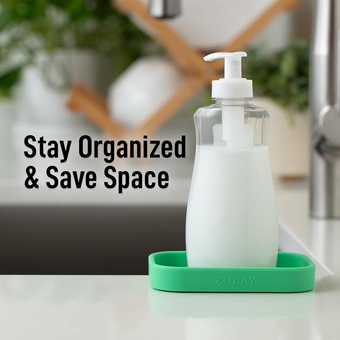 Zulay Kitchen Small Silicone Sponge Holder – Space-Saving Sink Organizer Tray - Image 6