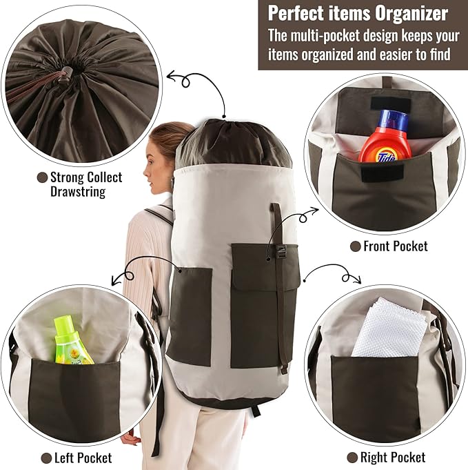 Laundry Bag Backpack, 125L Extra Large Travel Laundry Bags - Image 4