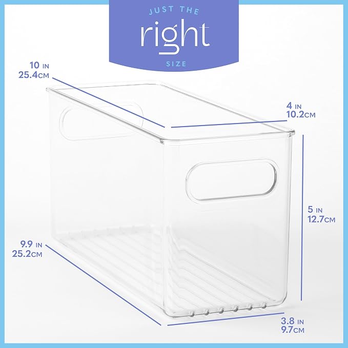 Plastic Food Storage 4 Pack Clear Container Bin - Image 3