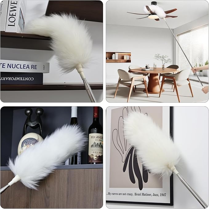 Extendable Lambswool Duster 29-110 Inch, Anti-Static Flexible Head, Stainless - Image 5